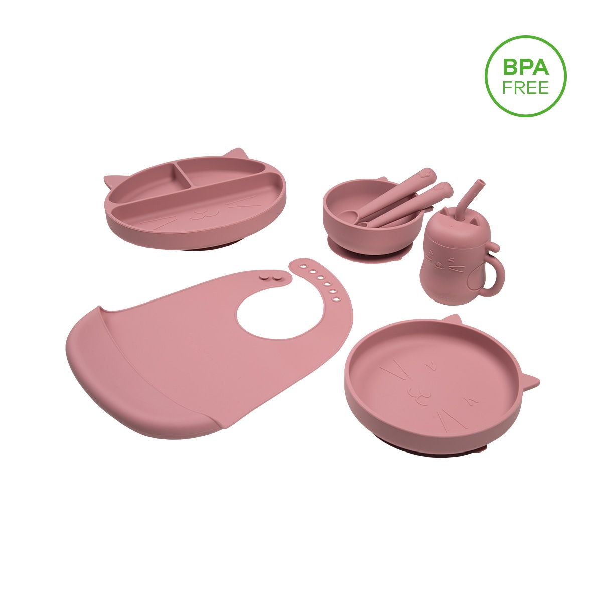 CARESTINO - Set De Alimentación Carestino Gatito Rosa Malva
