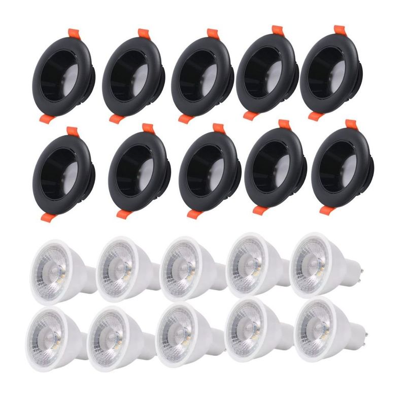 WANT - Pack X 10 Foco Spot Porta Gu10 Dirigible + Ampolletas Luz Cálida