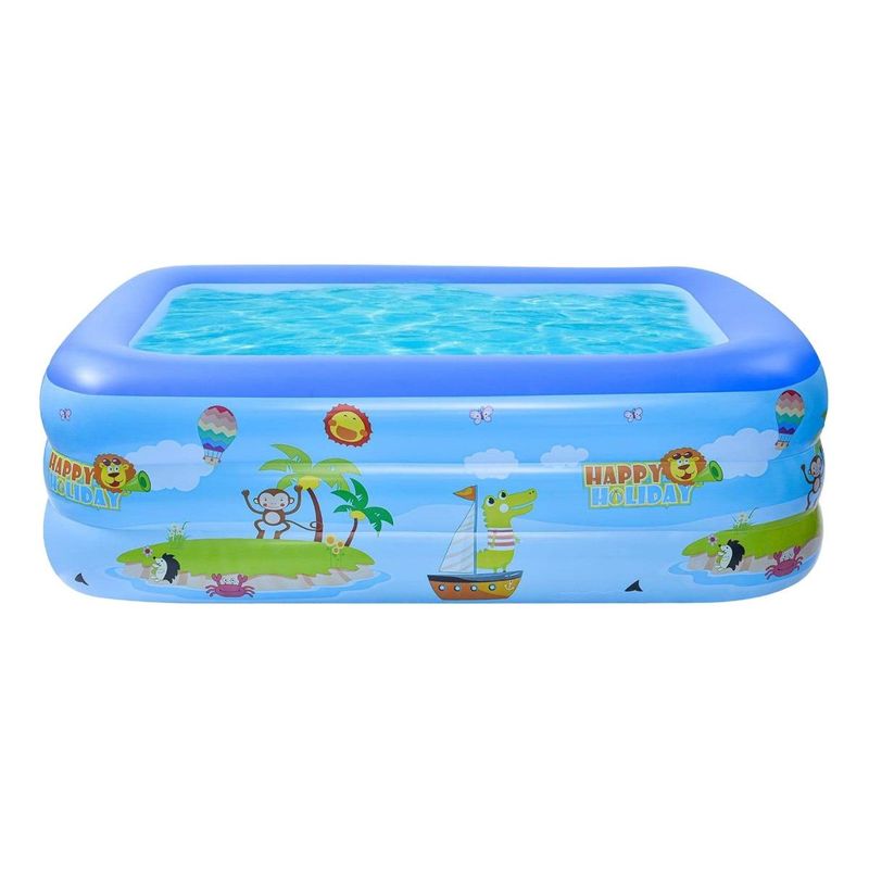 GENERICO - Piscina Inflable Rectangular Colorida para Niños 1.30 Mts
