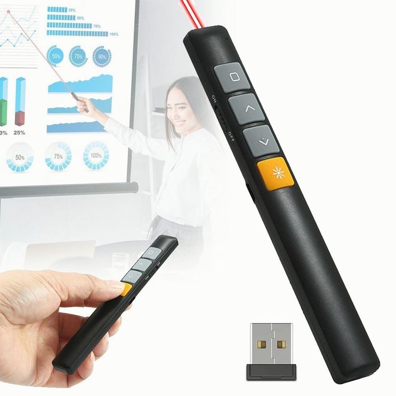 GENERICO - Mando Puntero Láser Inalámbrico para Presentaciones USB