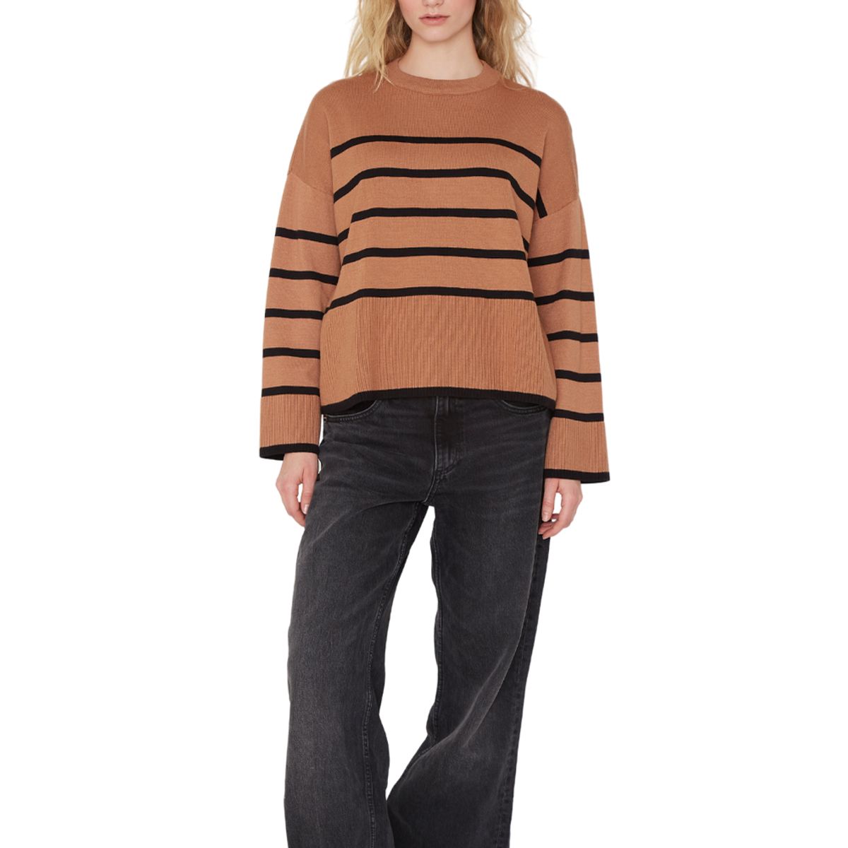 JACINTA TIENDA - Chaleco Verna rayas camel Jacinta Tienda