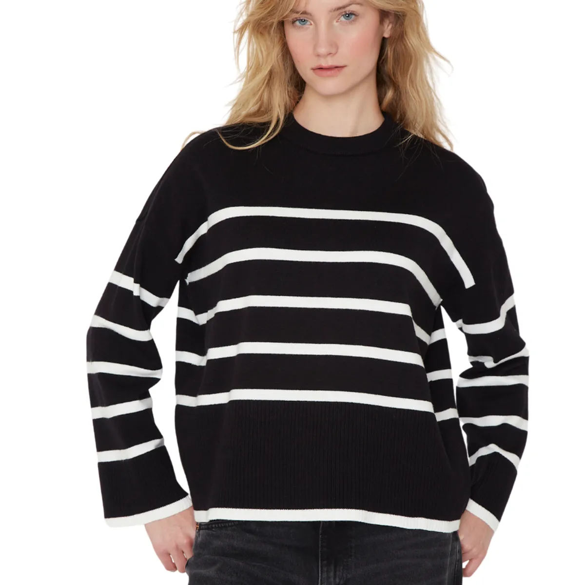 JACINTA TIENDA - Chaleco Verna rayas negro Jacinta Tienda