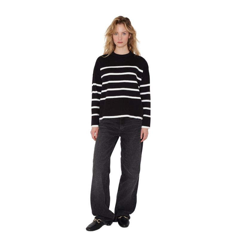 JACINTA TIENDA - Chaleco Verna rayas negro Jacinta Tienda