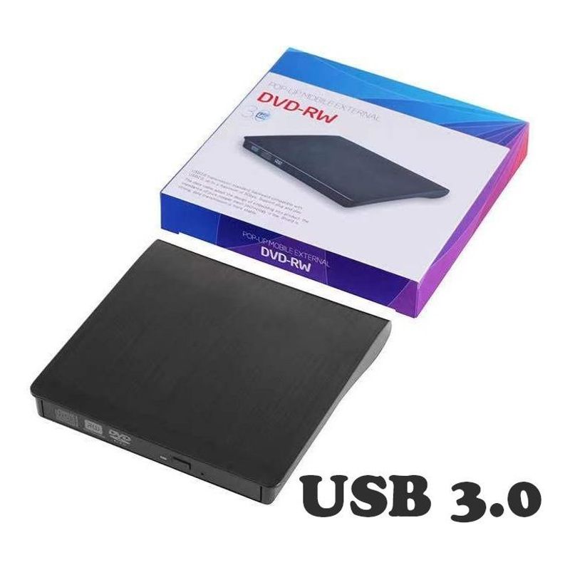 GENERICO - Unidad Externa de DVD/CD USB 2.0, Delgado y Portátil