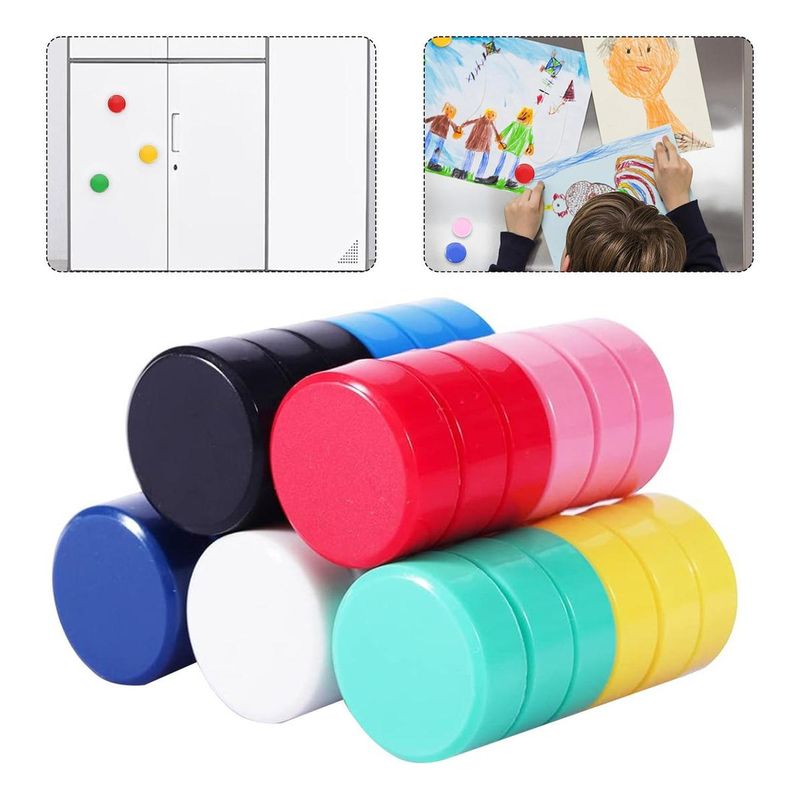 GENERICO - Juego de 60 Imanes Coloridos para Pizarra y Refrigerador