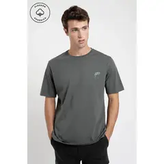 FROENS - Polera manga corta hombre Pesca verde - Algodón orgánico