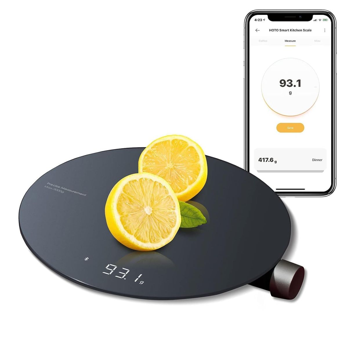 HOTO - Xiaomi HOTO Balanza Digital Cocina Pesa 1g-3kg para Café Mijia