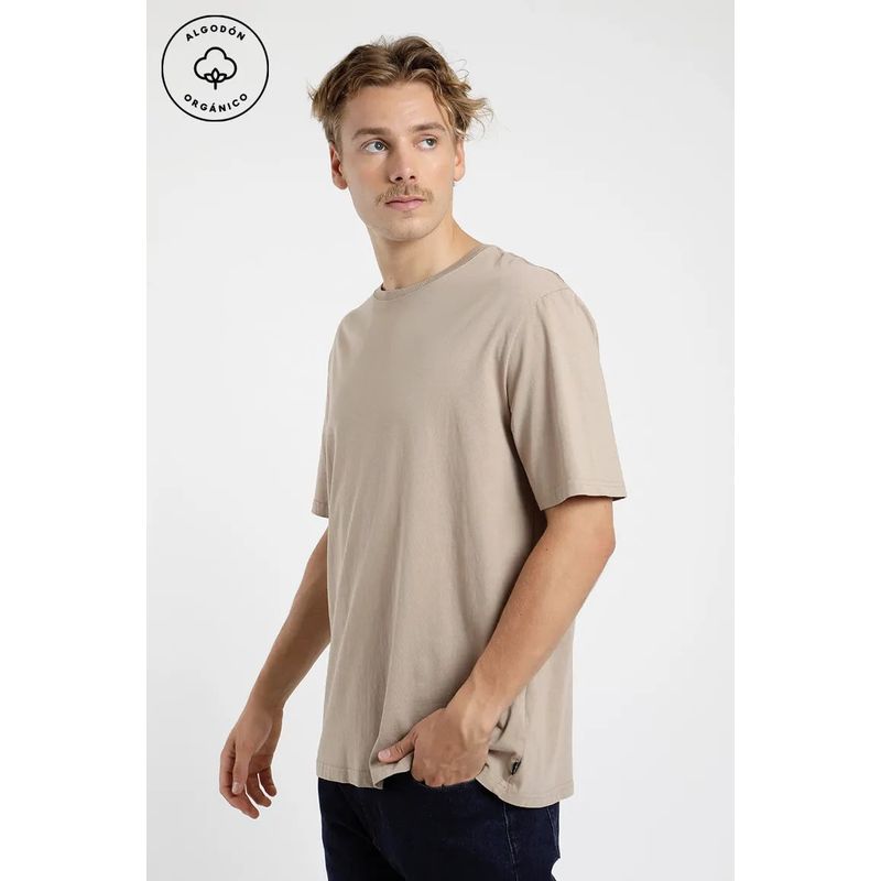 FROENS - Polera manga corta hombre Plain camel - Algodón orgánico Froens