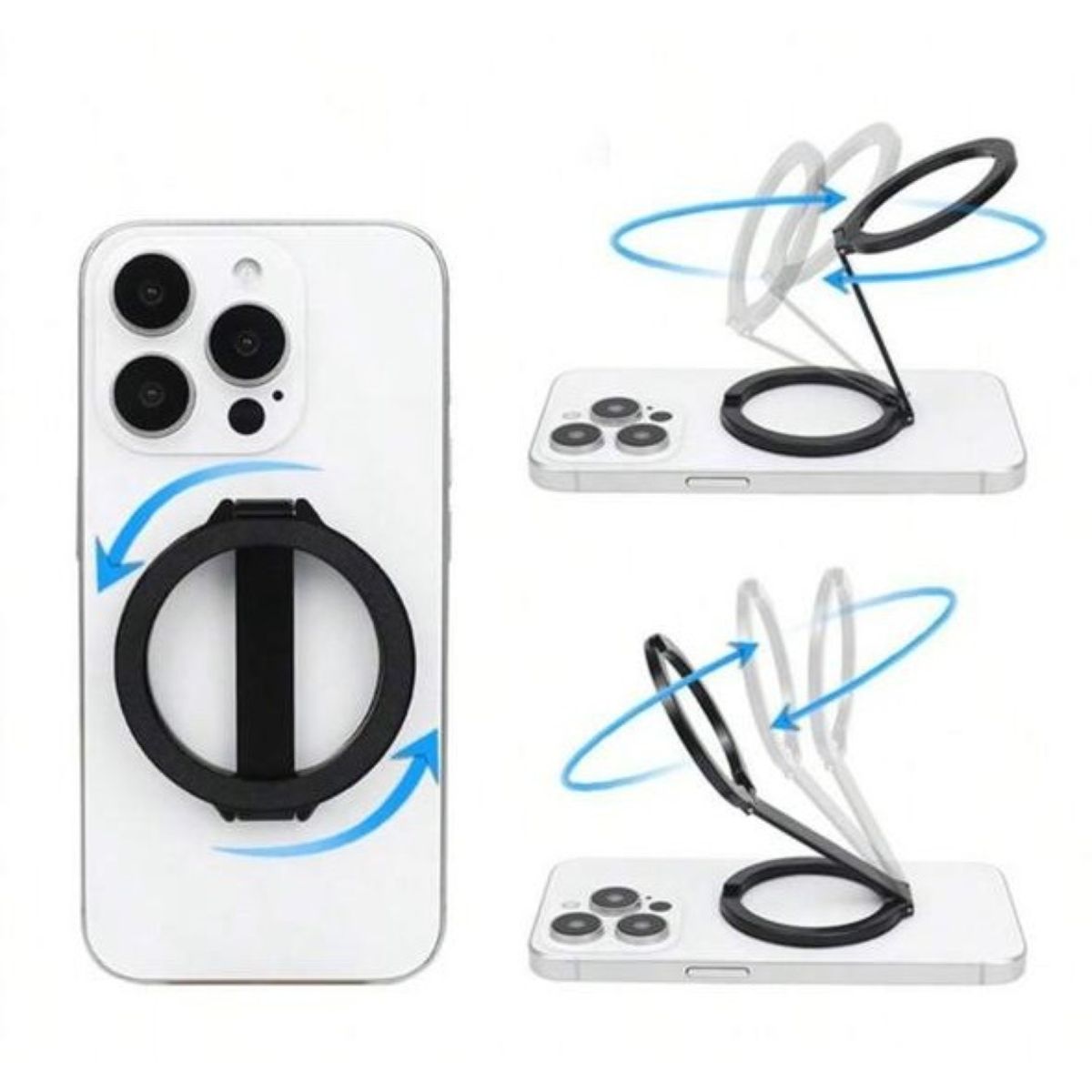 GENERICO - Soporte de Anillo Magnético Giratorio Plegable Para Celular