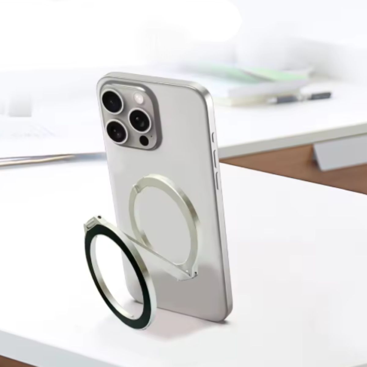 GENERICO - Soporte de Anillo Magnético Giratorio Plegable Para Celular