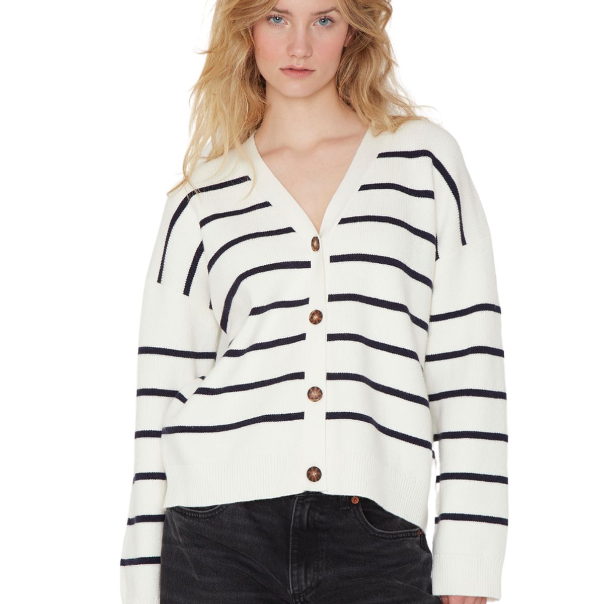 JACINTA TIENDA - Chaleco James rayas blanco Jacinta Tienda