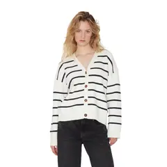JACINTA TIENDA - Chaleco James rayas blanco