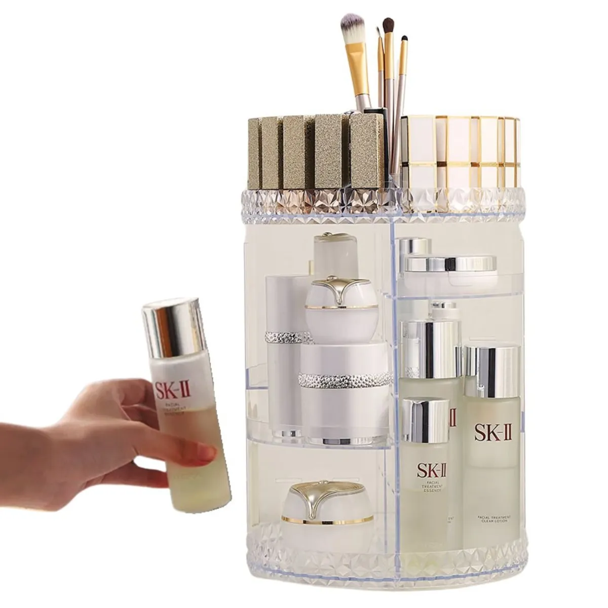 CRUSEC - Exhibidor Giratorio Acrílico De Cosméticos Y Perfumes