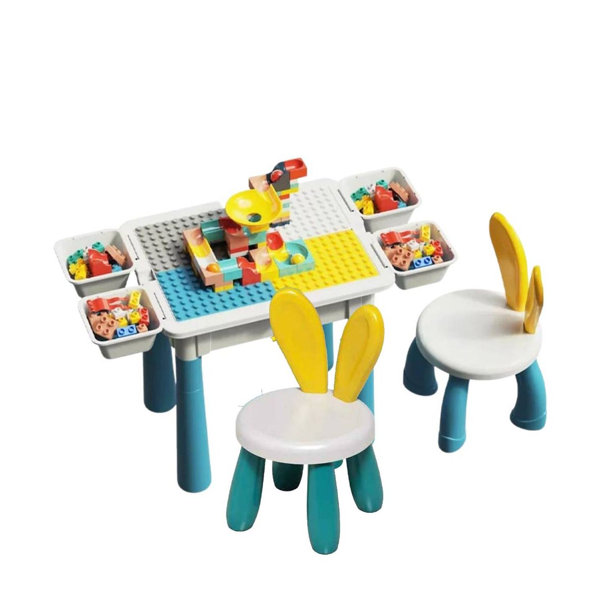 BABYLUNA - Mesa Infantil Bloques De Juegos Multifuncional 566 Piezas
