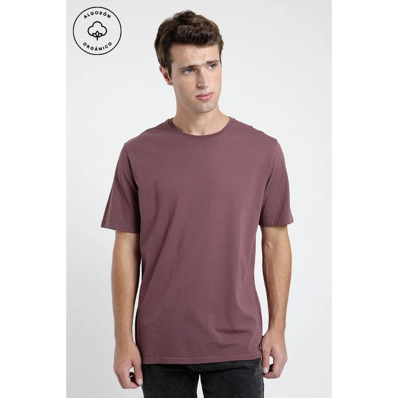 FROENS - Polera manga corta hombre Plain burdeo - Algodón orgánico Froens