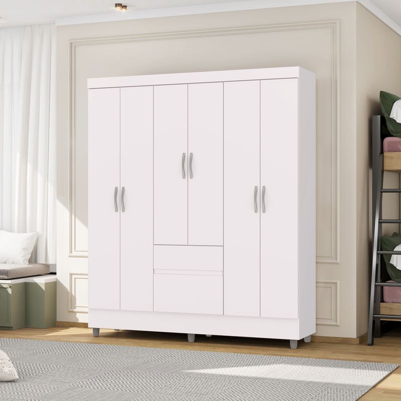 JDO & DESIGN - Closet 6 Puertas 2 Cajones Ideal Blanco