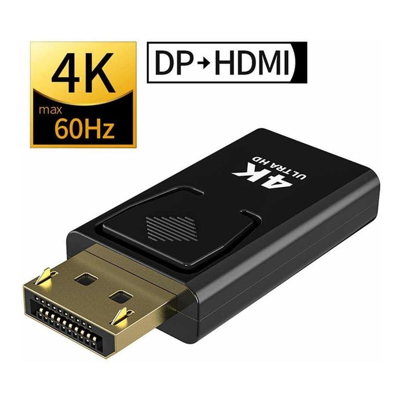 GENERICO - Adaptador DisplayPort a HDMI 4K 60Hz para Monitores y TVs