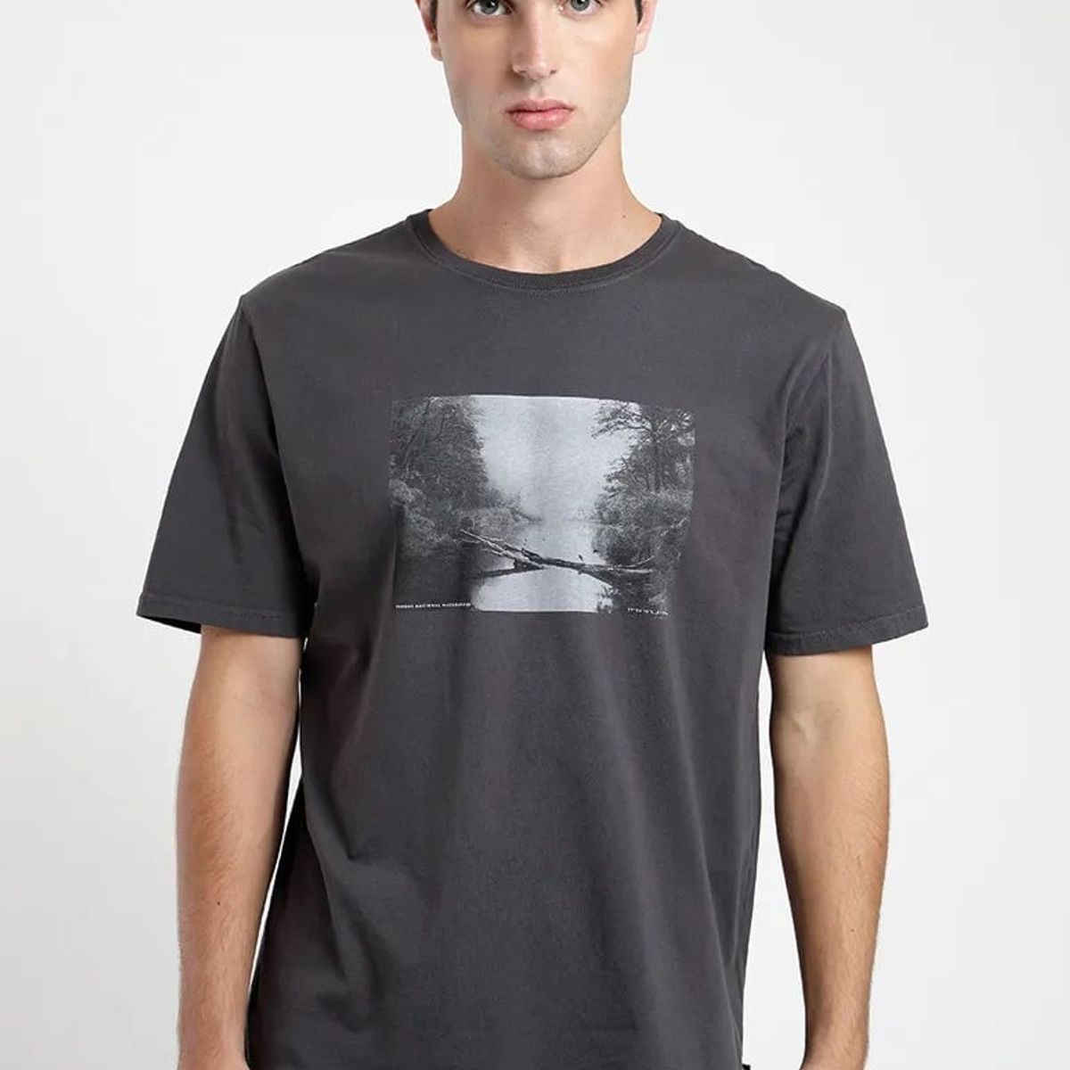 FROENS - Polera manga corta hombre Rio grafito - Algodón orgánico Froens