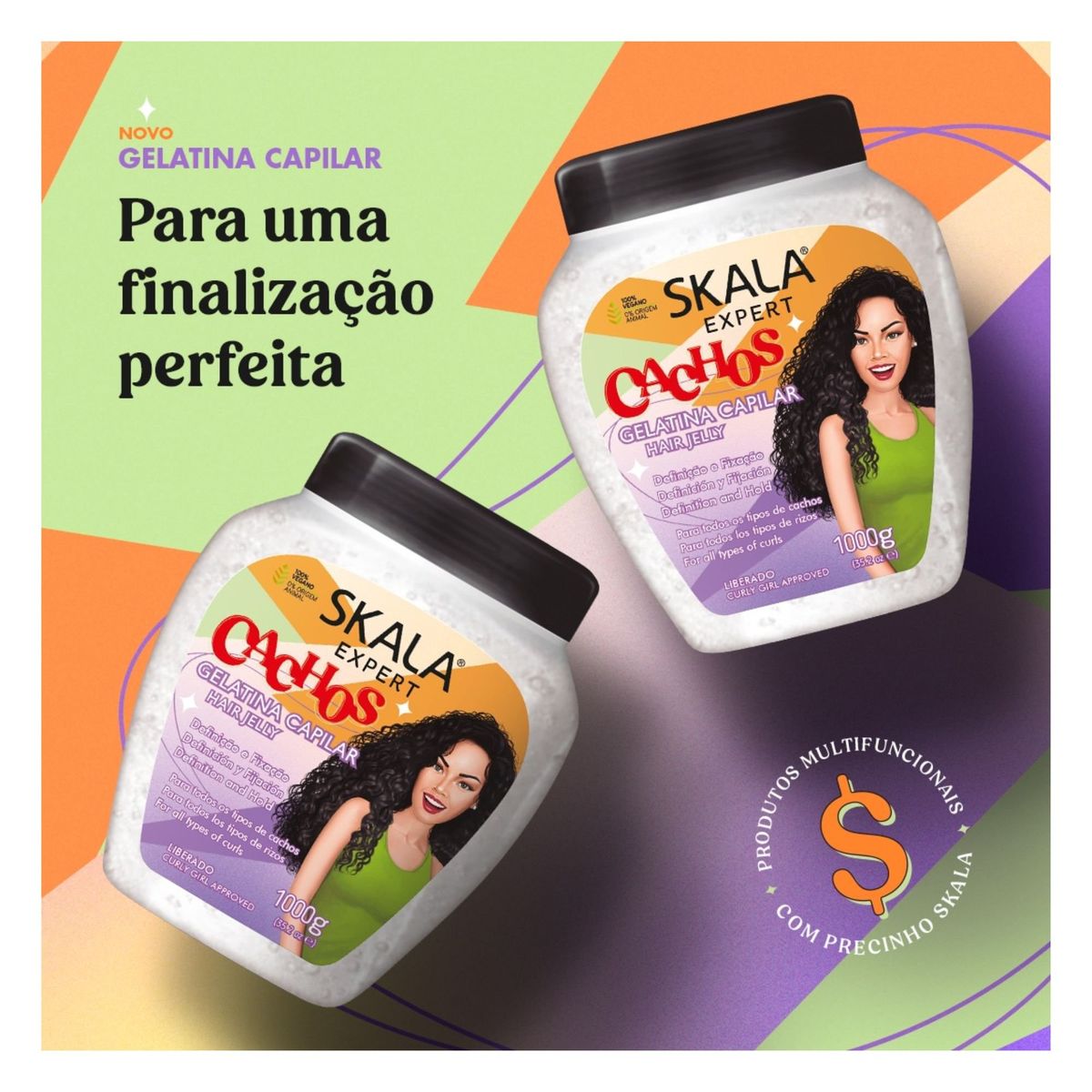 SKALA - Skala gelatina capilar definidora mais cachos 1kg.-