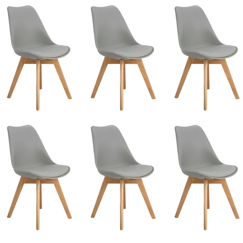 JAVIMATE - Pack 6 Sillas De Comedor Tulip Gris