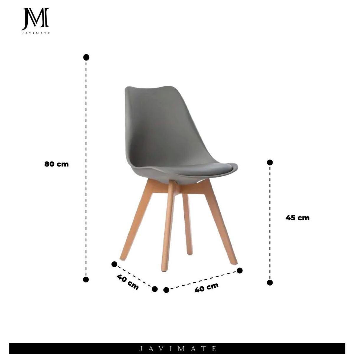 JAVIMATE - Pack 6 Sillas De Comedor Tulip Gris