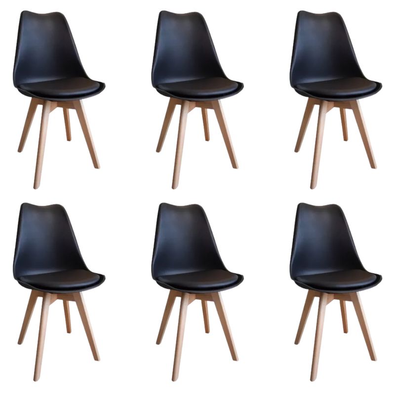 JAVIMATE - Pack 6 Sillas De Comedor Tulip Negro