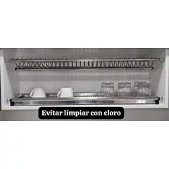 GENERICO - Secador de Platos de Acero Inoxidable para Cocina 86x22cm
