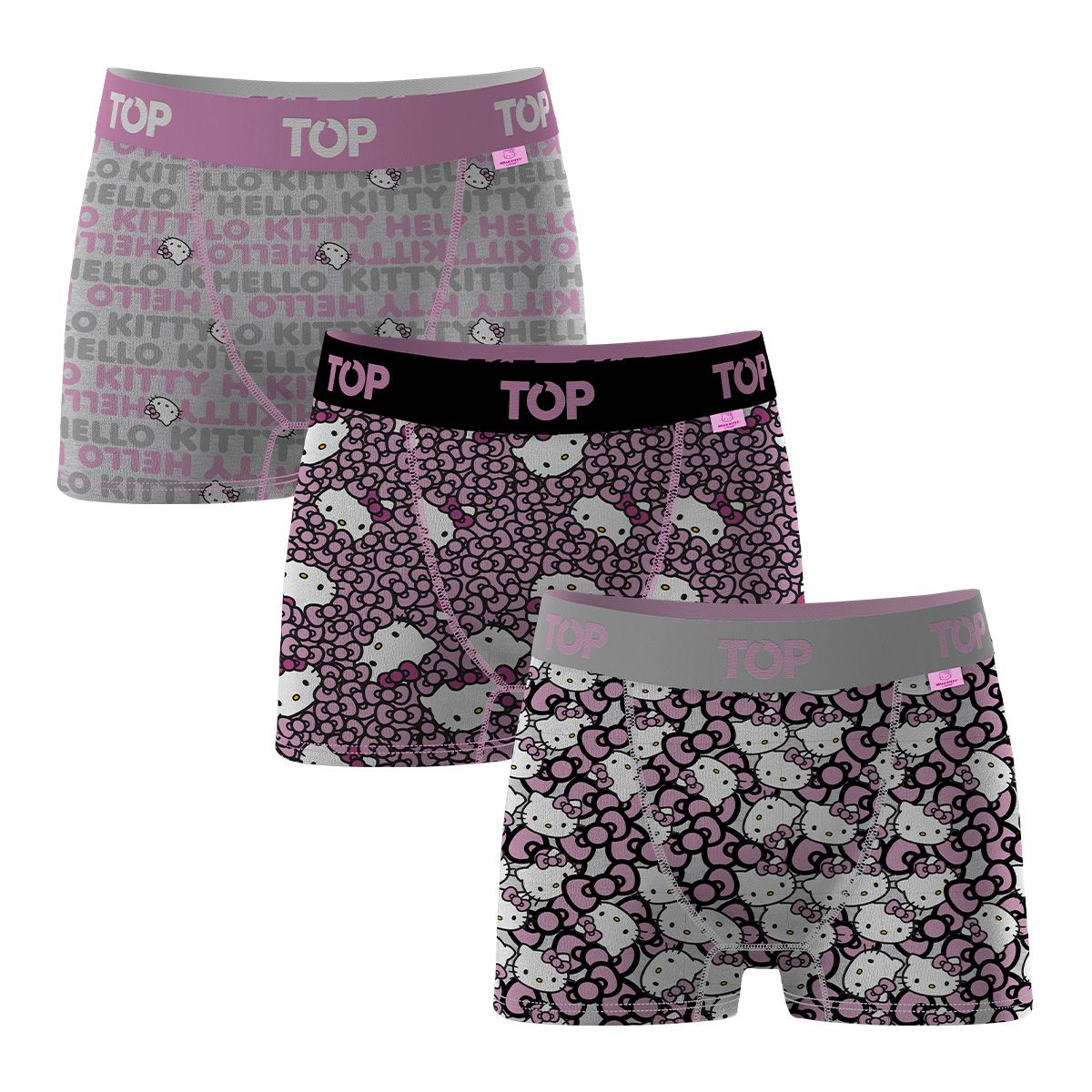 TOP - Bóxer Medio NIÑA  Algodón Pack 3 Hello Kitty C3 Top