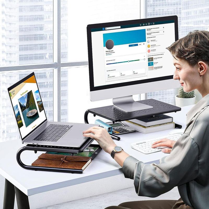 GENERICO - Soporte Elevador Ergonómico para Monitor y Laptop