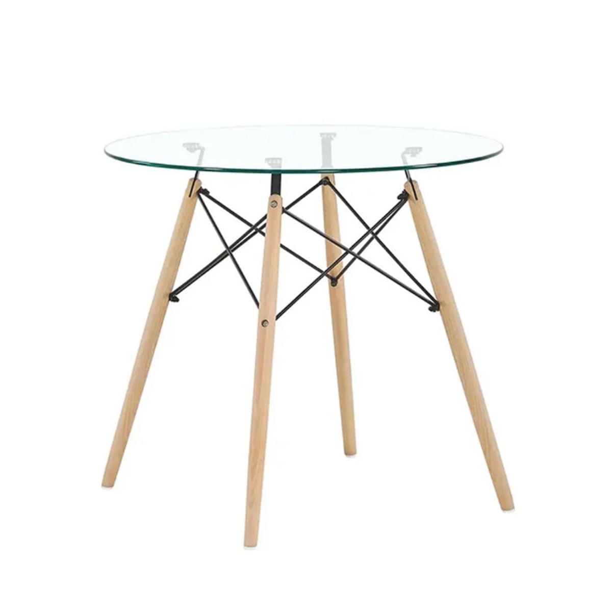 ARTIHOGAR - Mesa Eames de Vidrio Templado 70 cm Diámetro Artihogar