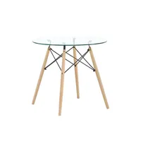 Mesa Eames de Vidrio Templado 70 cm Diámetro