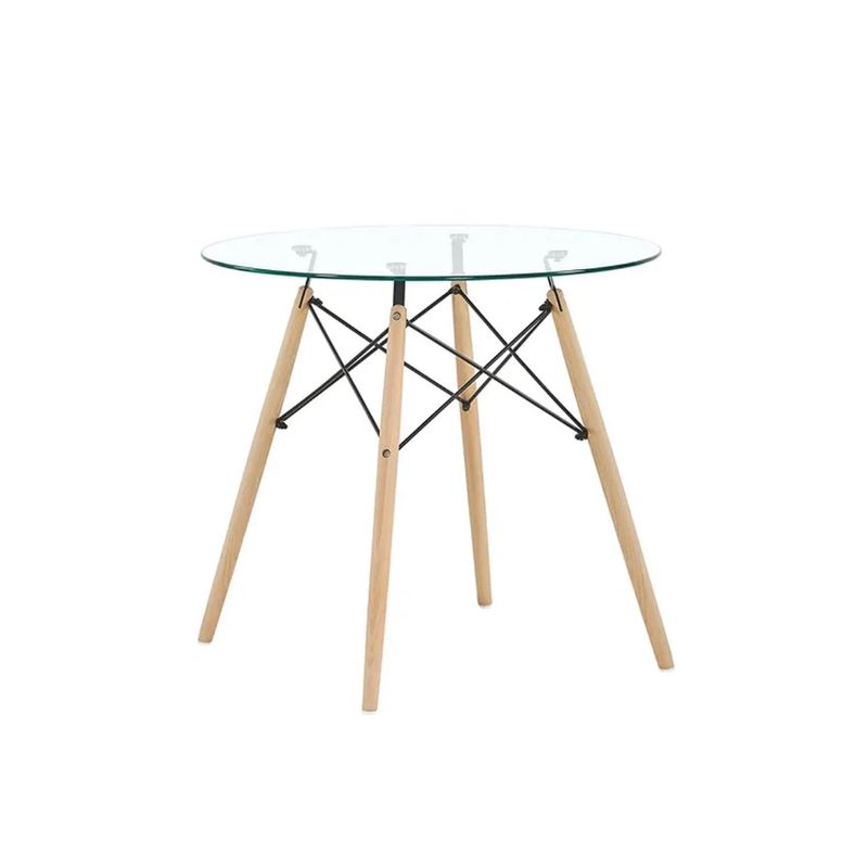ARTIHOGAR - Mesa Eames de Vidrio Templado 70 cm Diámetro Artihogar