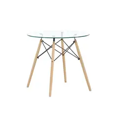 ARTIHOGAR - Mesa Eames de Vidrio Templado 70 cm Diámetro