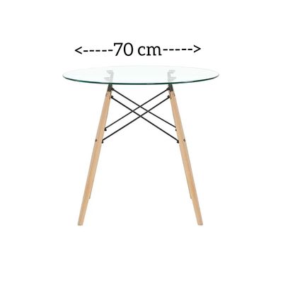 Imagen 2 del producto Mesa Eames de Vidrio Templado 70 cm Diámetro