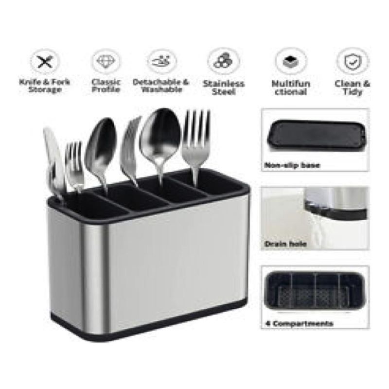 GENERICO - Escurridor de Cocina con Organizador de Acero Inoxidable