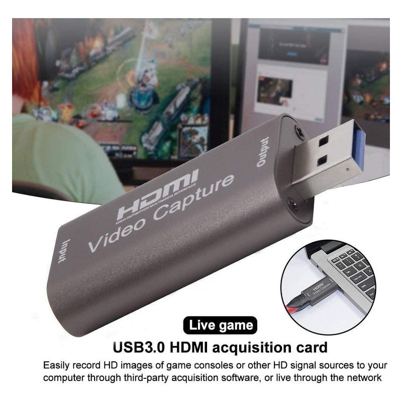 GENERICO - Capturadora Externa HDMI a USB 3.0 con Soporte 4K 30fps