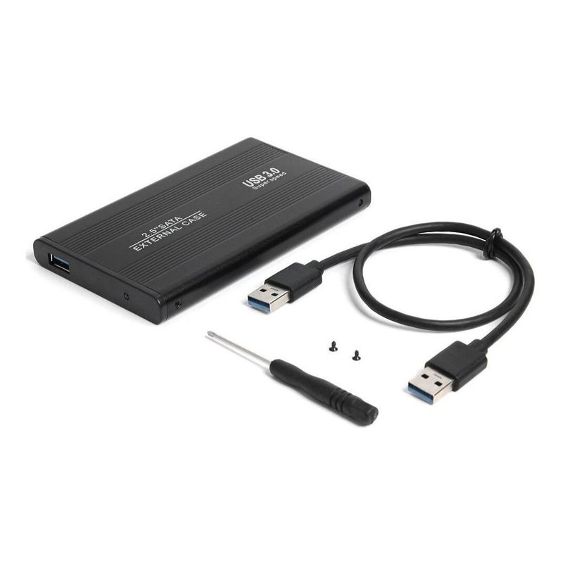 GENERICO - Cofre Externo para Disco Duro SATA 2.5 USB 3.0 Negro 5Gbps