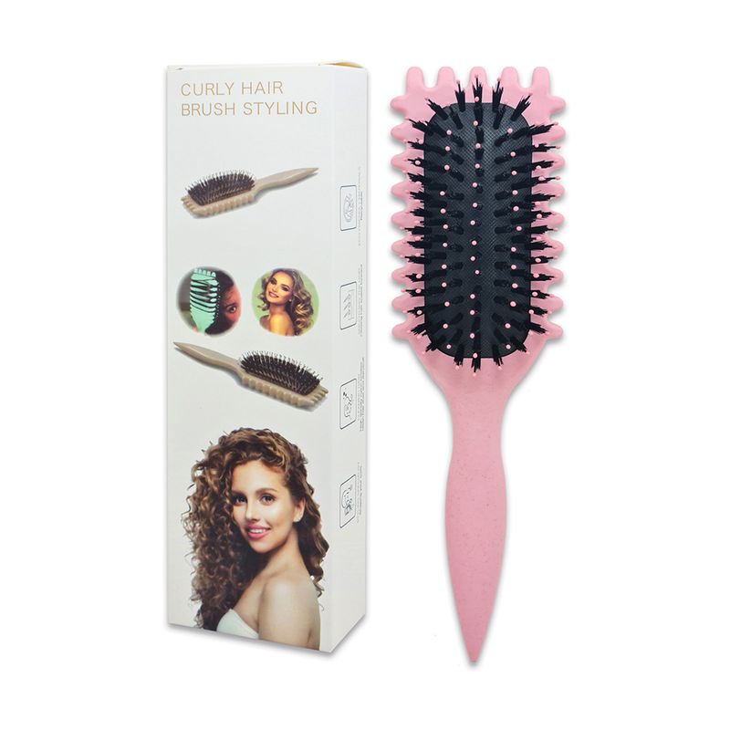 GENERICO - Cepillo Desenredante Cabello Rizado Rosado