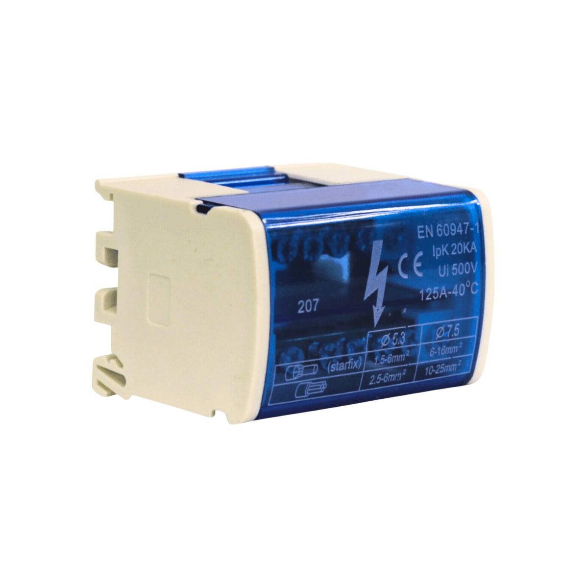 GENERICO - Repartidor Bipolar 7 Posic. 125A (Ocupa 4 Mod.)