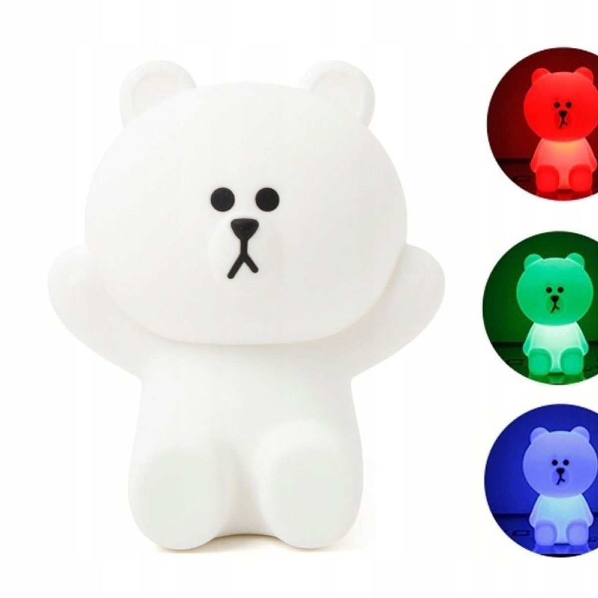 GENERICO - Lámpara Espantacucos Oso teddy  colorful arcoíris Plástico a pilas