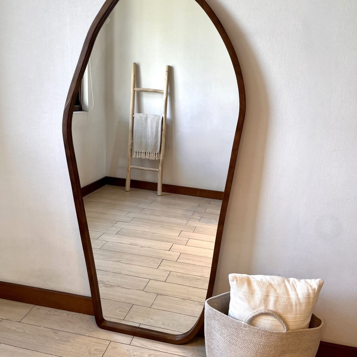 GENERICO - Espejo Irregular Madera 80x165 cm Piso y Pared Prisma