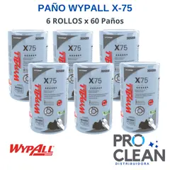 GENERICO - Wypall X75 industrial azul 6 Rollos X 60 Paños