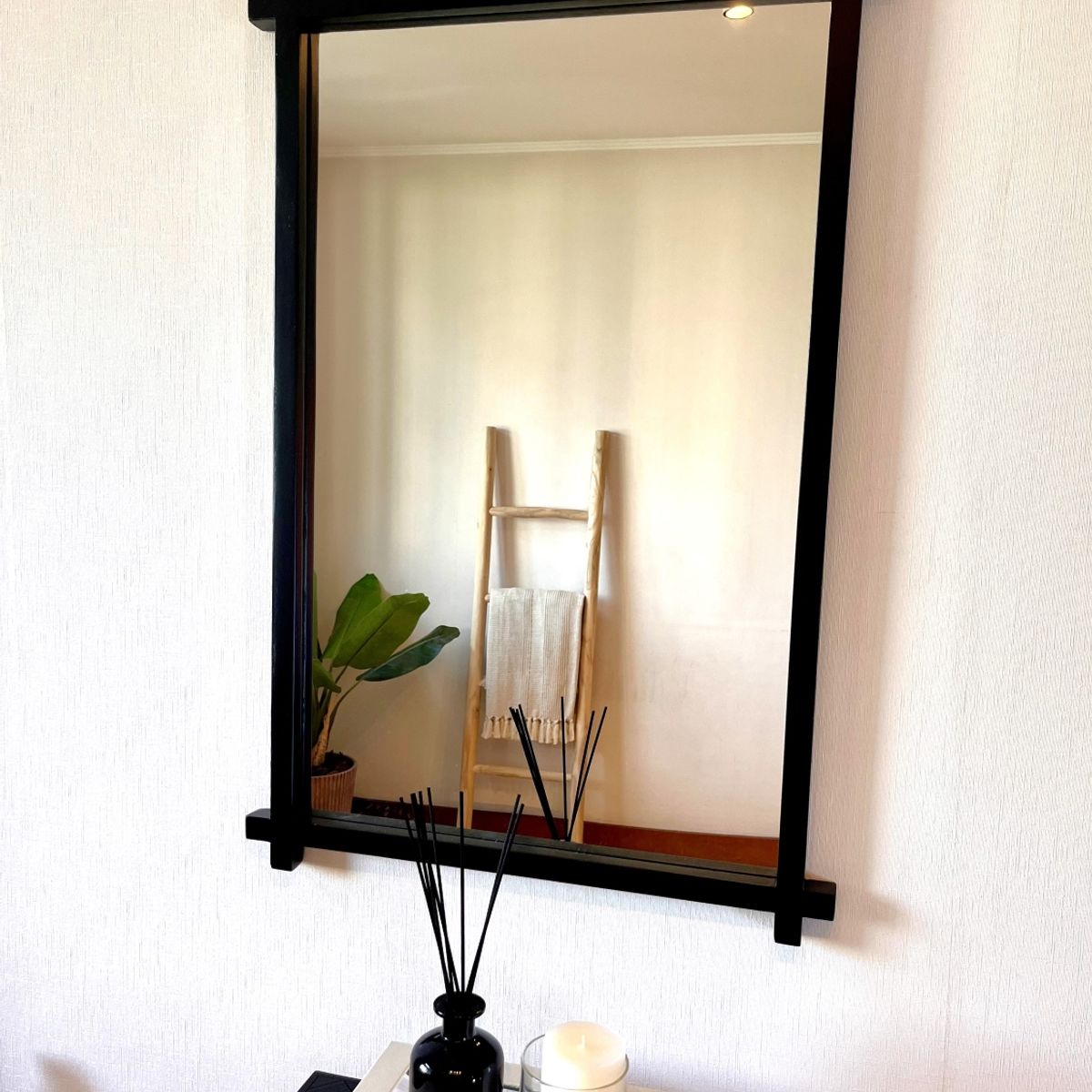 GENERICO - Espejo Madera Rectangular Cruz de Pared 60x90 cm Aurora