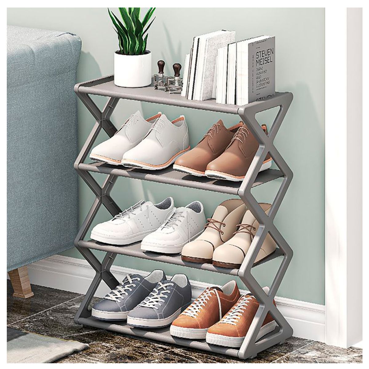 IRM - Zapatero Organizador de zapatos Repisa Rack Color Gris