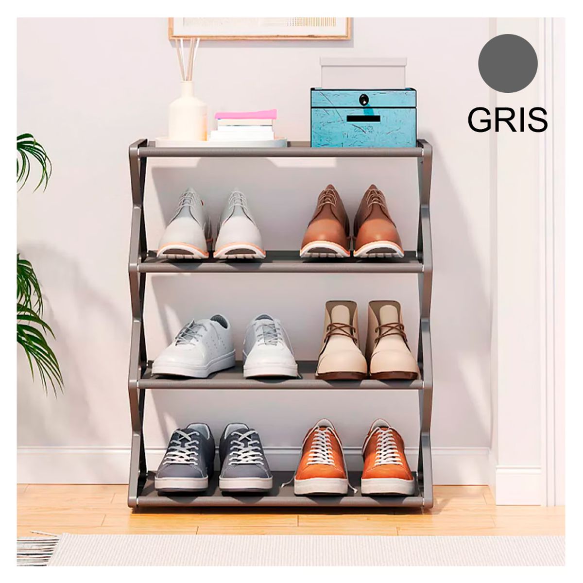 IRM - Zapatero Organizador de zapatos Repisa Rack Color Gris