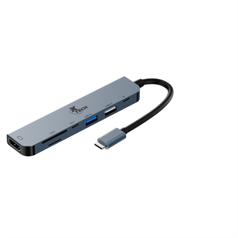 XTECH - Adaptador Xtech multipuerto 7 en 1 USB-C