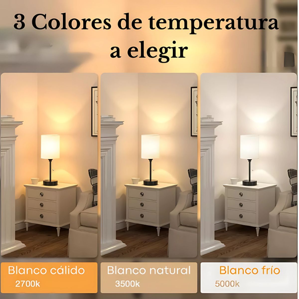 GENERICO - Lámpara Decorativa De Mesa Con Conectores De Carga Usb-ca