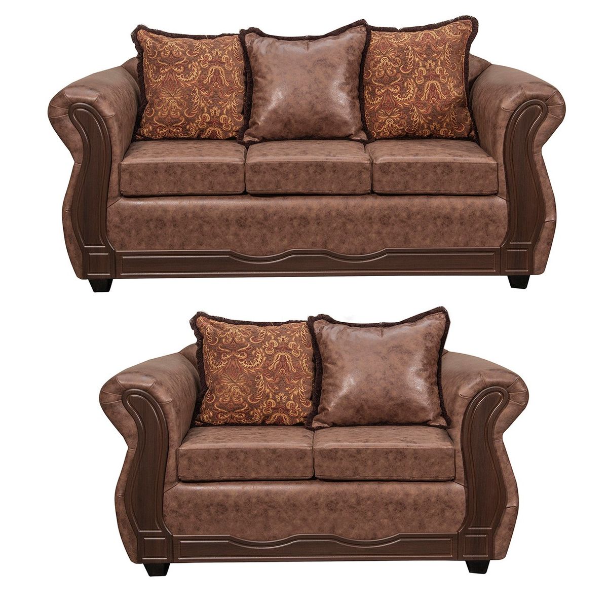 BLACK FACTORY - Juego de Living 3 2 Sofia PU Cafe