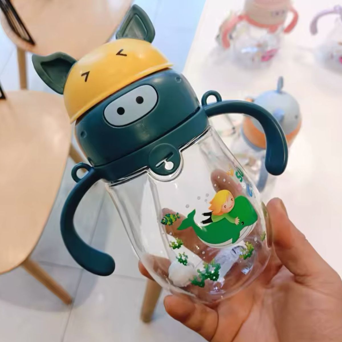 GENERICO - Vaso Educativo Niños Y Bebes Con Bombilla Diseño