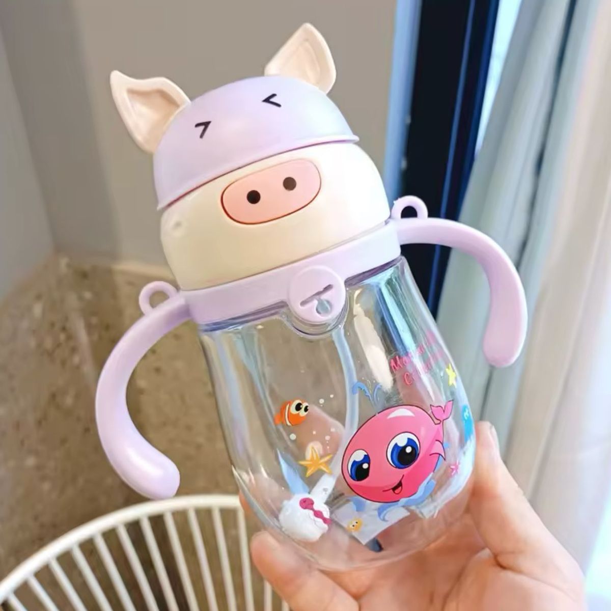 GENERICO - Vaso Educativo Niños Y Bebes Con Bombilla Diseño